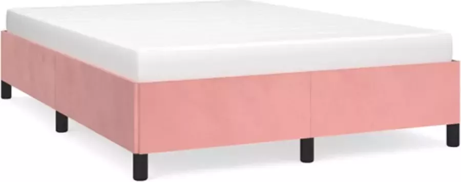 VidaXL -Bedframe-fluweel-roze-140x200-cm - Foto 2