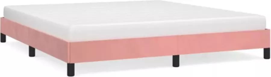 VidaXL -Bedframe-fluweel-roze-160x200-cm - Foto 3