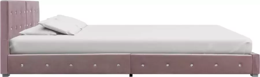 VidaXL -Bedframe-fluweel-roze-160x200-cm