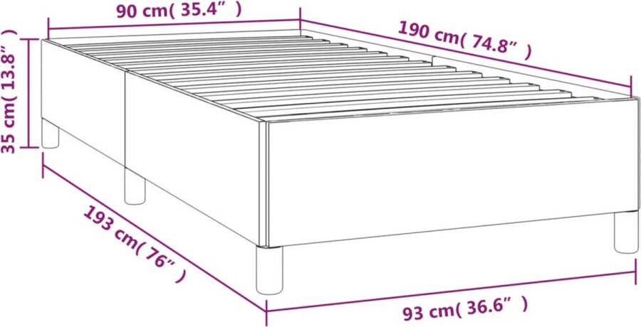 VidaXL -Bedframe-fluweel-roze-90x190-cm - Foto 2