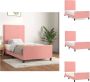 VidaXL Bedframe Fluweel Verstelbare hoogte Ondersteunende poten Multiplex lattenbodem Comfortabele ondersteuning Roze 203 x 83 x 118 128 cm Geschikte matras- 80 x 200 cm Inclusief hoofd- en voeteneind Bed - Thumbnail 1