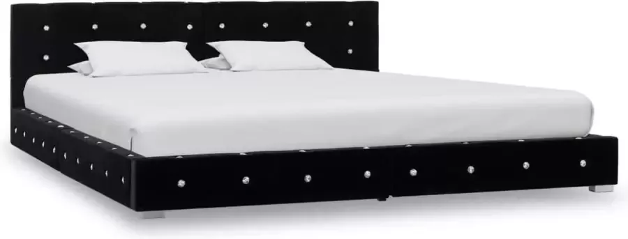 VidaXL -Bedframe-fluweel-zwart-160x200-cm