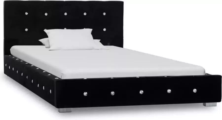 VidaXL -Bedframe-fluweel-zwart-90x200-cm