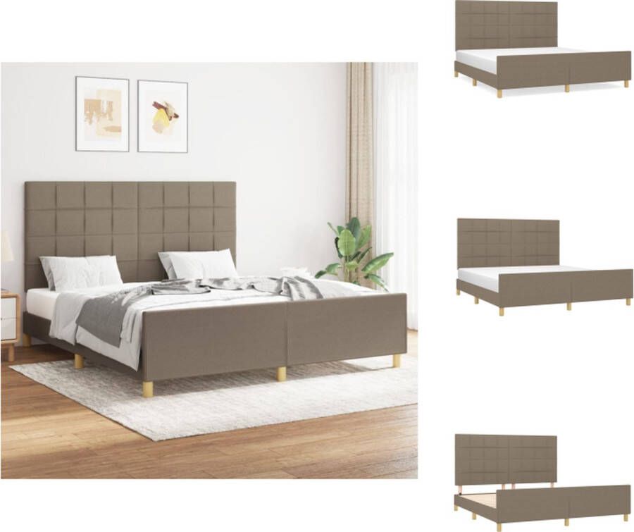 VidaXL Bedframe Geniet Bedframe Afmeting- 203 x 166 cm Kleur- Taupe Ken- Duurzaam materiaal Bed