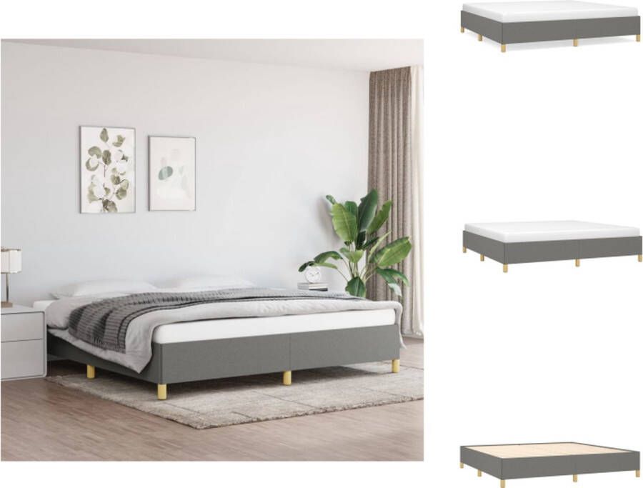 VidaXL Bedframe geniet van een goede nachtrust 203 x 203 x 35 cm Kleur- donkergrijs Bed