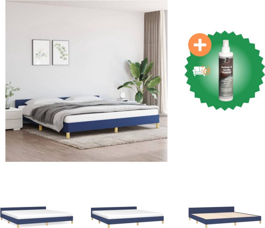 VidaXL Bedframe geniet van een goede nachtrust bedden Afmetingen- 203 x 206 x 50 cm Kleur- blauw Bed Inclusief Reiniger