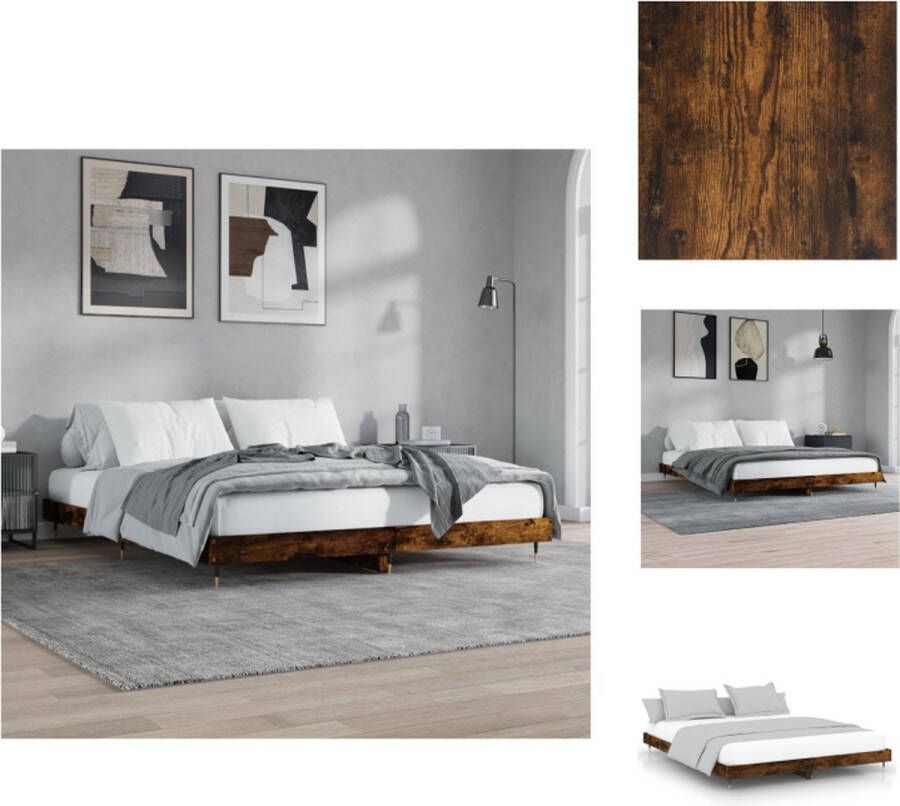 VidaXL Bedframe Bedframes Bed Frame Bedframe zonder matras hout gerookt eikenkleurig 120x200 cm