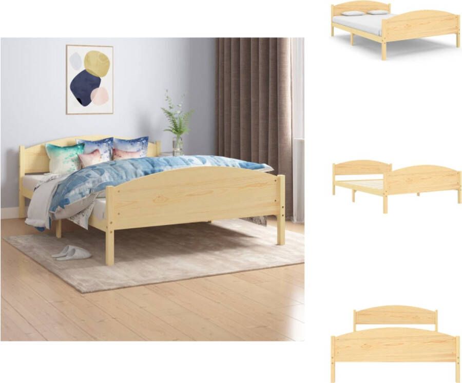 VidaXL Houten Bedframe Modern en Cool Bed Afmeting- 206 x 146 x 63 cm Ken- Massief Grenenhout Bed - Foto 3
