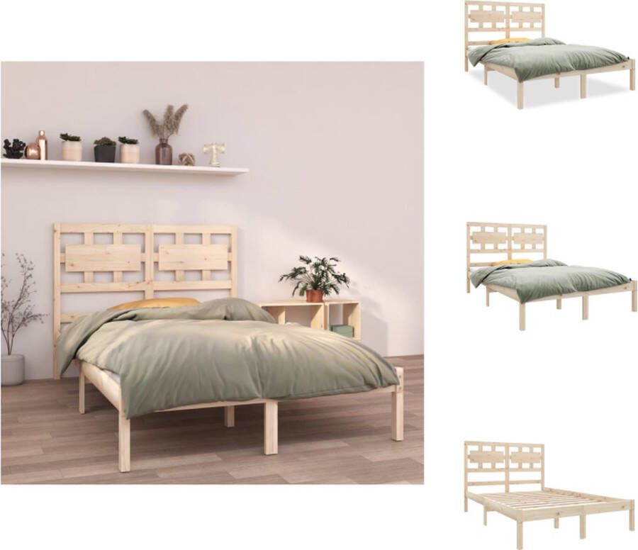 VidaXL Bedframe Bedframes Tweepersoonsbed Bed Bedframe massief hout 120x190 cm 4FT Small Double - Foto 2