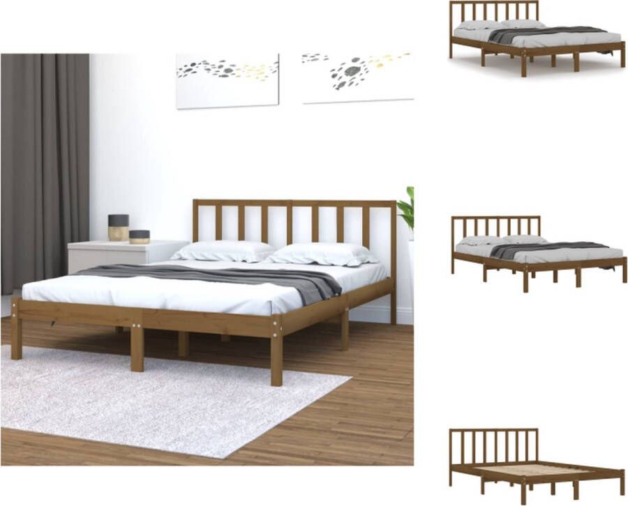 VidaXL Bedframe Grenenhout 195.5 x 126 x 100 cm 4FT Small Double Bed