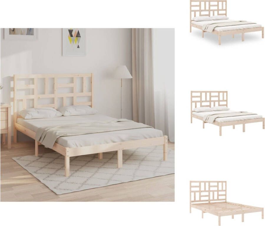 VidaXL Bedframe Grenenhout 195.5 x 126 x 104 cm Hoogwaardig Stabiel Comfortabel Bed