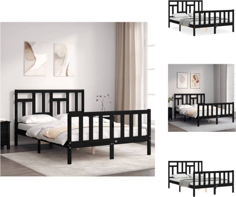 VidaXL Bedframe Grenenhout 195.5 x 145.5 x 100 cm Zwarte kleur Bed