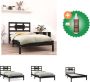 VidaXL Bedframe Grenenhout 205.5 x 105.5 x 100 cm Zwart Bed Inclusief Houtreiniger en verfrisser - Thumbnail 2