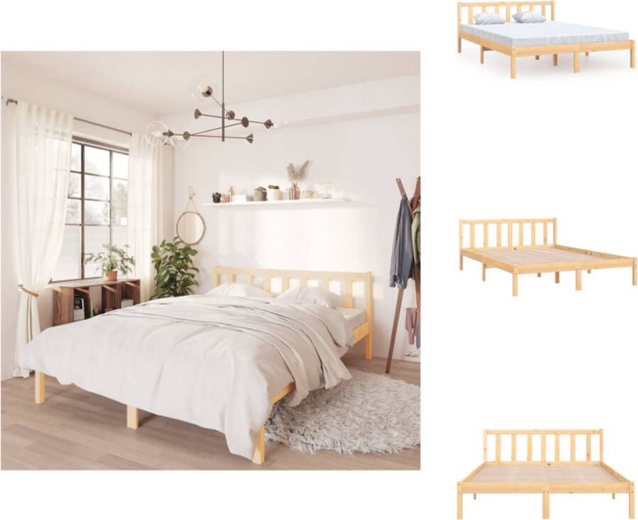 VidaXL Bedframe Grenenhout 205.5 x 125.5 x 69.5 cm 120x200 cm (matras niet inbegrepen) Bed
