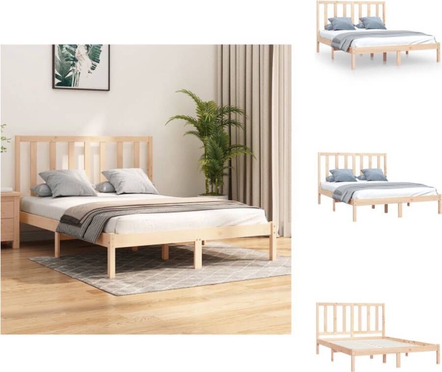 VidaXL Bedframe Grenenhout 205.5 x 145.5 x 100 cm Onbehandeld 140 x 200 cm Montage vereist Bed - Foto 2