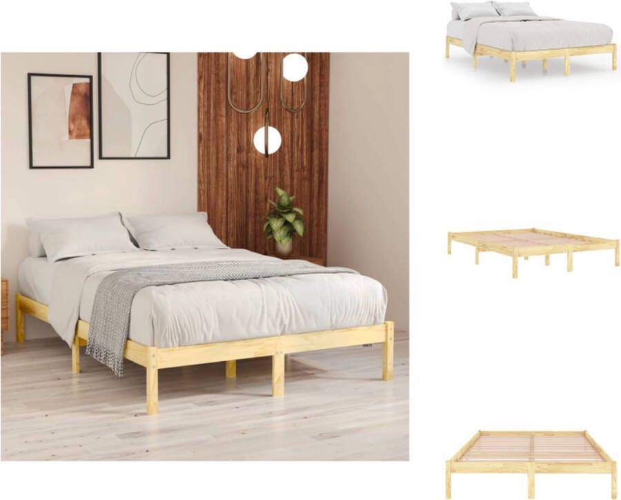 VidaXL Houten Bedframe Modern en Cool Bed Afmeting- 206 x 146 x 63 cm Ken- Massief Grenenhout Bed - Foto 6