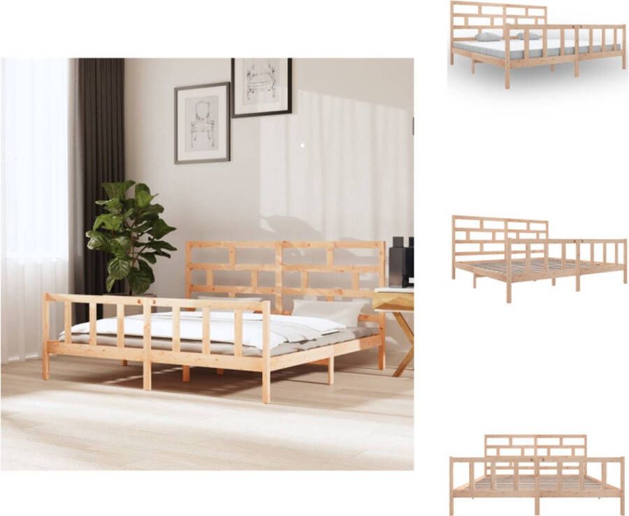 VidaXL Bedframe Grenenhout Bedden 206.5x185.5x70 cm Massief 180x200 cm matras Bed - Foto 2