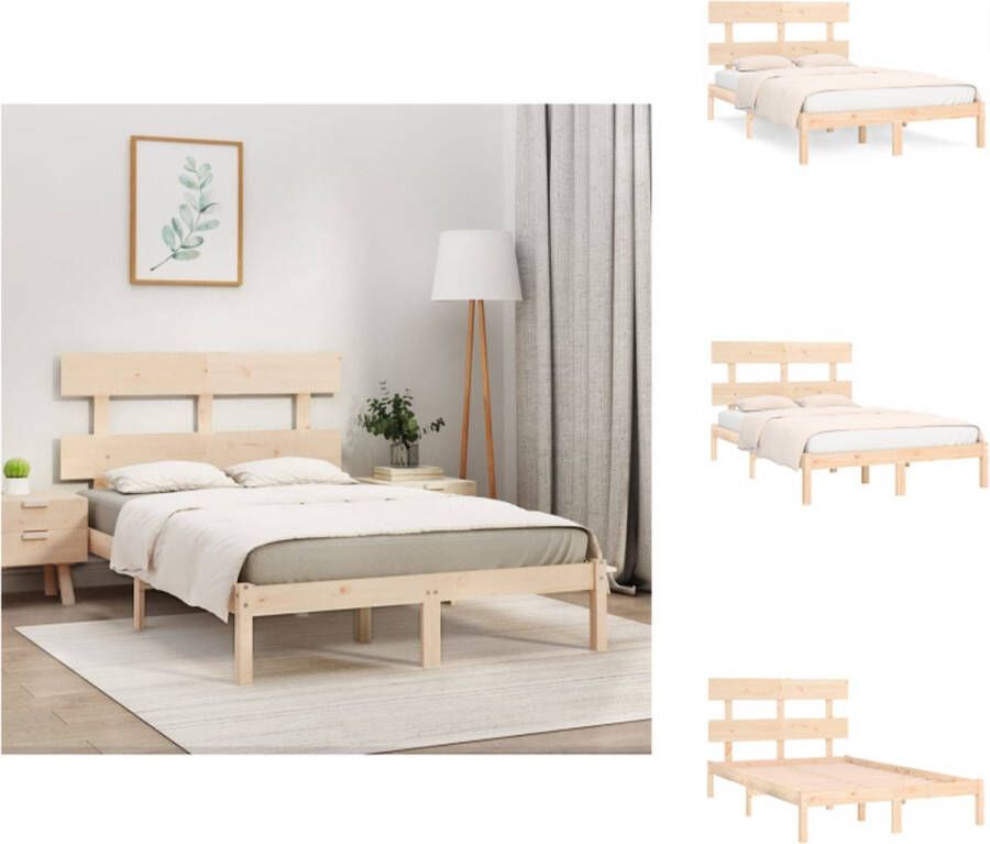 VidaXL The Living Store Bedframe Massief Grenenhout Tijdloos Ontwerp Houten Bedframe Afmeting- 205.5 x 206 x 100 cm Ken- Montage vereist - Foto 11