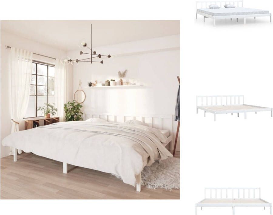 VidaXL Bedframe Grenenhout 205.5 x 205.5 x 69.5 cm Geschikt voor matras van 200x200 cm Bed - Foto 2
