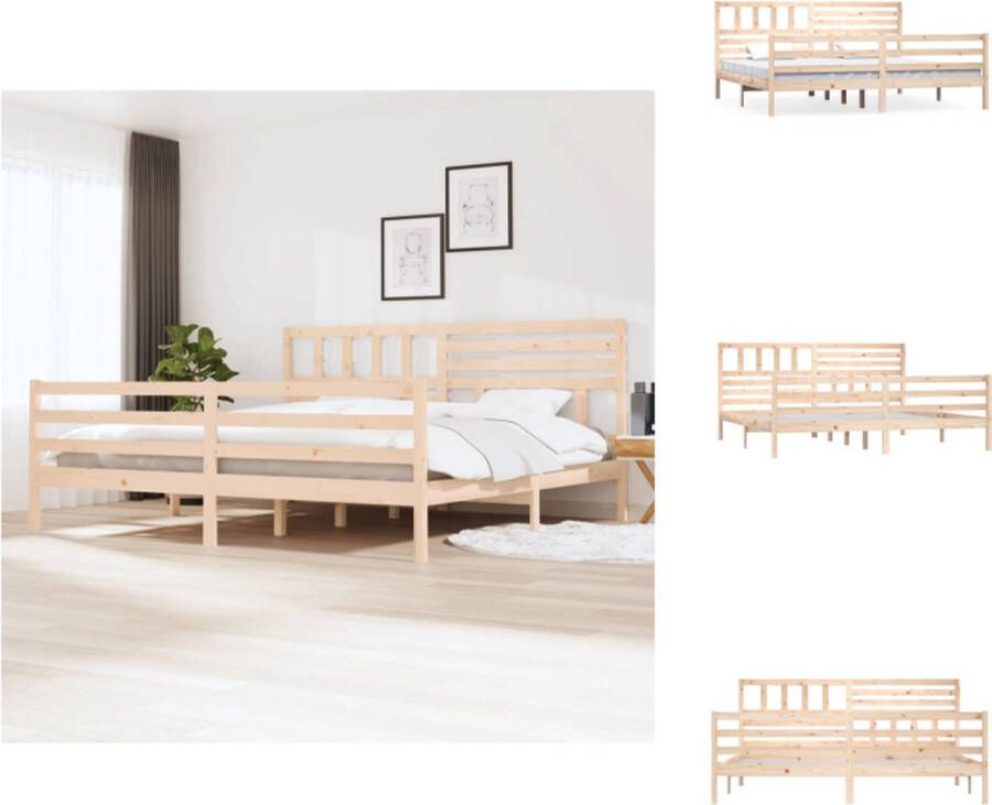 VidaXL Bedframe Bedframes Tweepersoonsbed Bed Bedframe zonder matras massief hout 200x200 cm