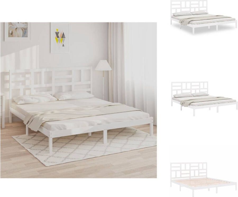 VidaXL Bedframe Grenenhout 205.5 x 206 x 104 cm stabiel en comfortabel Bed