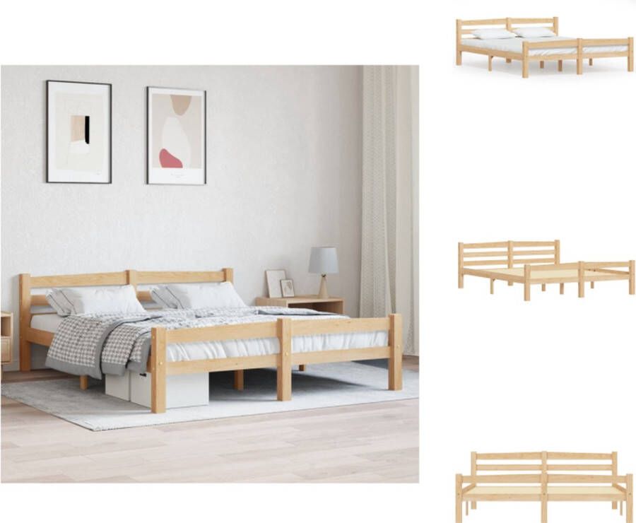 VidaXL Bedframe Bed Frame Bed Frames Bedframe massief grenenhout 160x200 cm