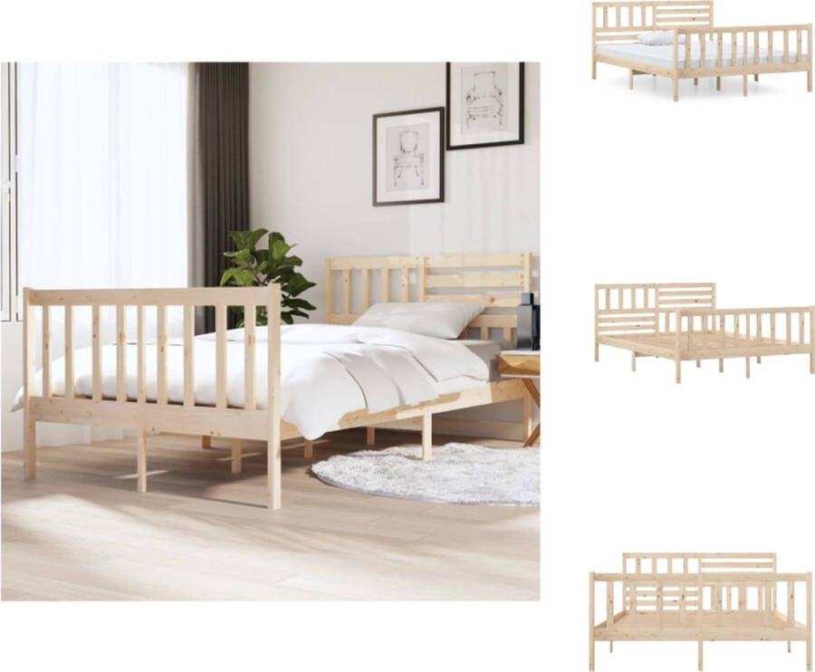 VidaXL Bedframe Bedframes Tweepersoonsbed Bed Bedframe massief hout 120x190 cm 4FT Small Double - Foto 3