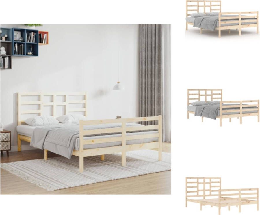VidaXL Bedframe Grenenhout Bedframe 205.5 x 146 x 104 cm Massief grenenhout Montage vereist Bed - Foto 2