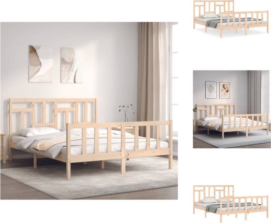 VidaXL Bedframe Grenenhout Bedframe 205.5 x 155.5 x 100 cm Massief grenenhout Bed