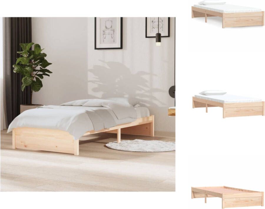 VidaXL Bedframe Bedframes Bed Bedbodem Bedframe massief hout 90x190 cm - Foto 2
