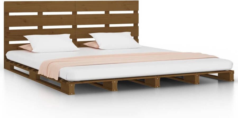 VidaXL -Bedframe-grenenhout-honingbruin-120x190-cm-4FT-Small-Double