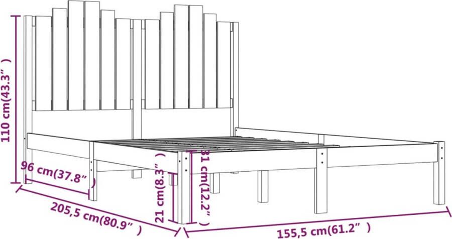 VidaXL -Bedframe-grenenhout-honingbruin-150x200-cm-5FT-King-Size - Foto 3