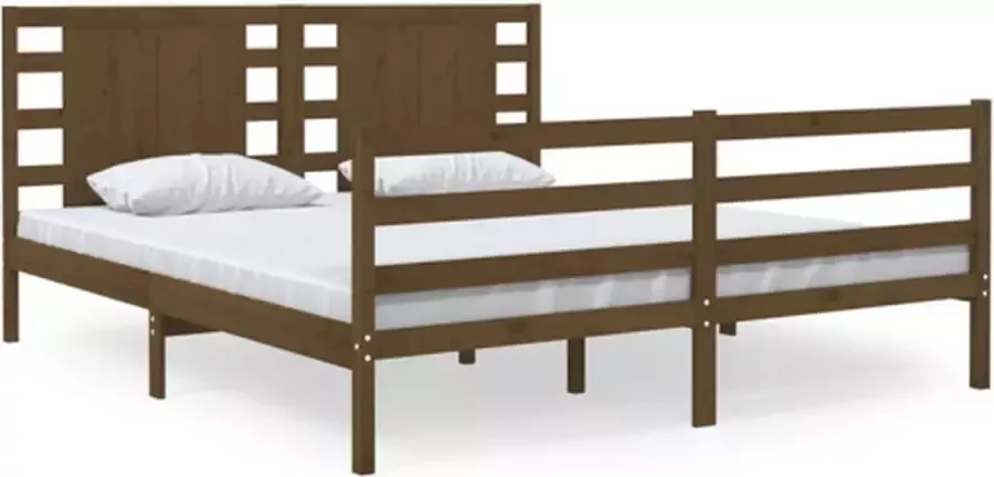 VidaXL -Bedframe-grenenhout-honingbruin-150x200-cm-5FT-King-Size - Foto 2