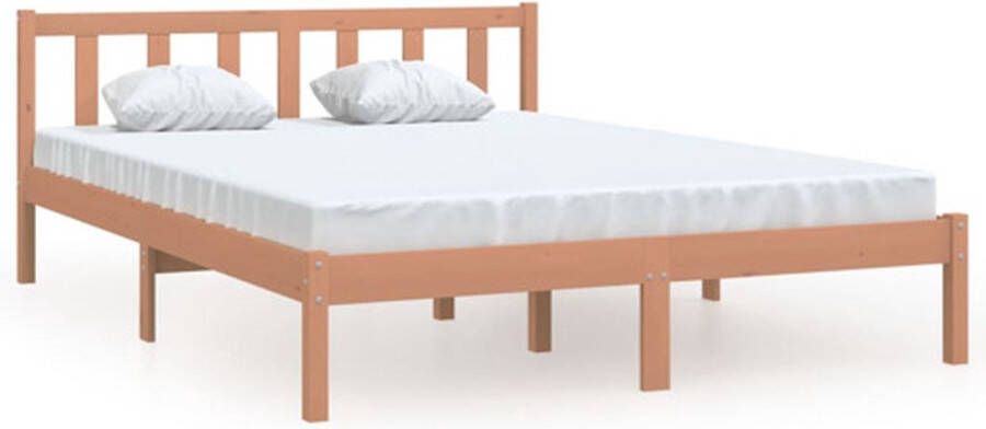 VidaXL -Bedframe-massief-grenenhout-honingbruin-150x200cm-5FT-King-Size - Foto 4