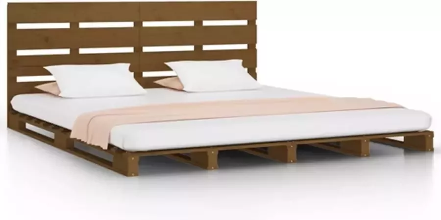 VidaXL -Bedframe-grenenhout-honingbruin-150x200-cm-5FT-King-Size - Foto 4