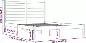 VidaXL Bedframe grenenhout honingbruin 150x200 cm 5FT King Size