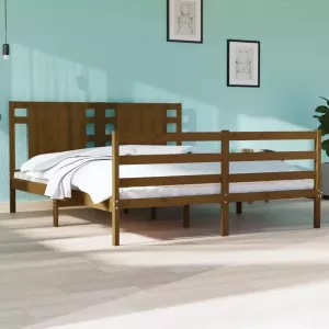 VidaXL Bedframe grenenhout honingbruin 150x200 cm 5FT King Size