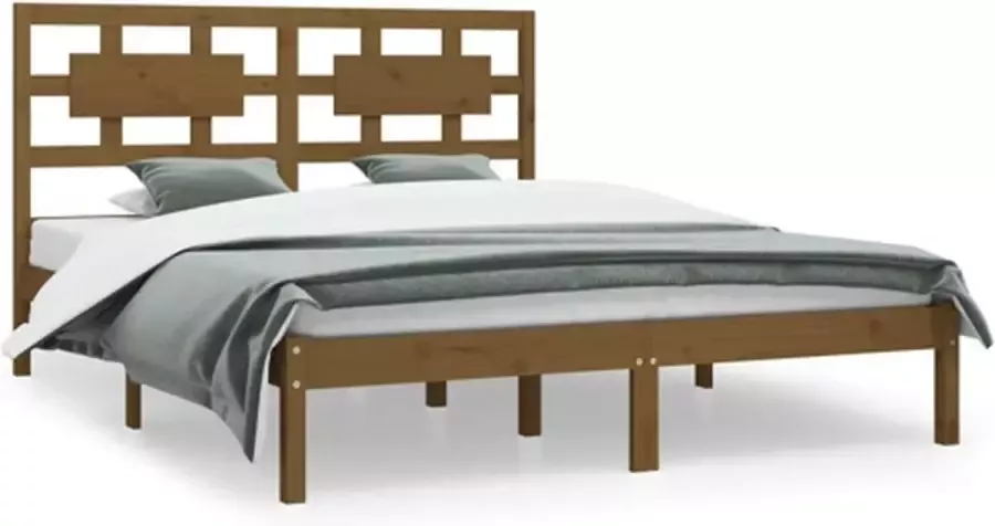 VidaXL -Bedframe-grenenhout-honingbruin-180x200-cm-6FT-Super-King - Foto 3