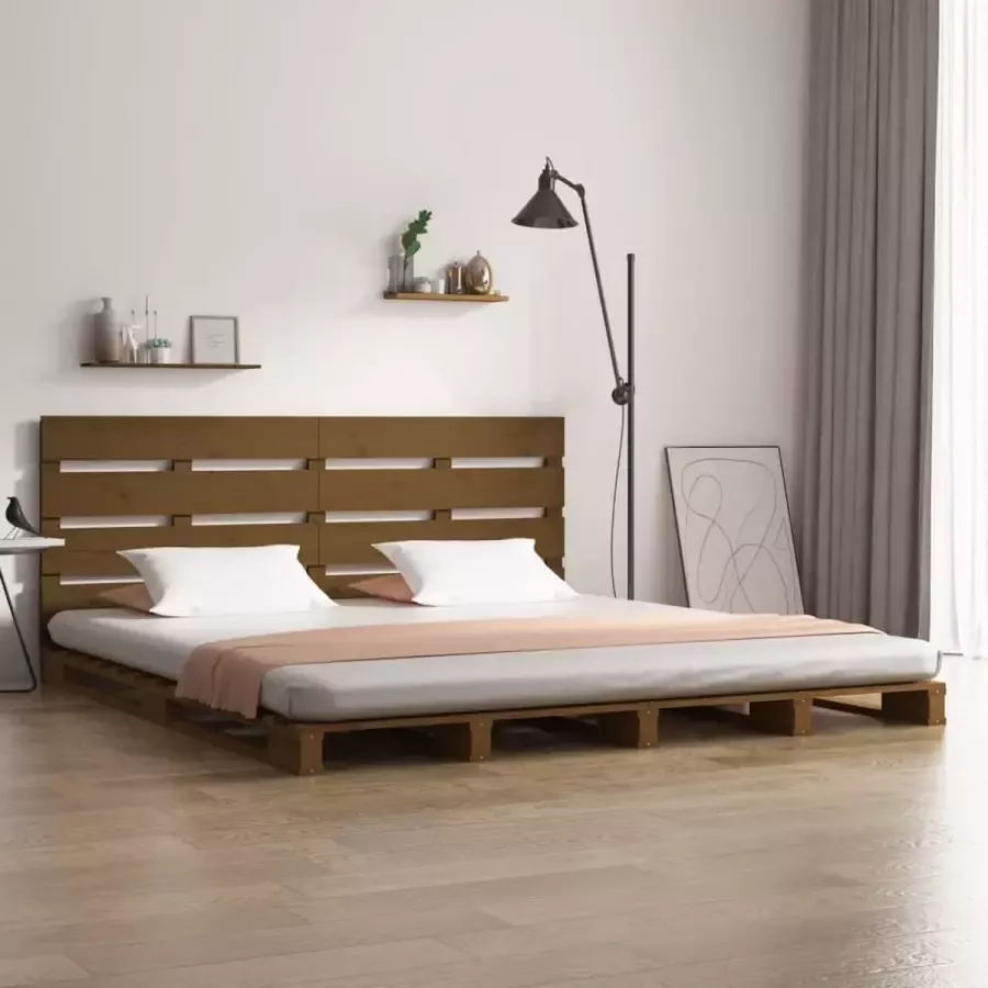 VIDAXL Bedframe grenenhout honingbruin 180x200 cm 6FT Super King