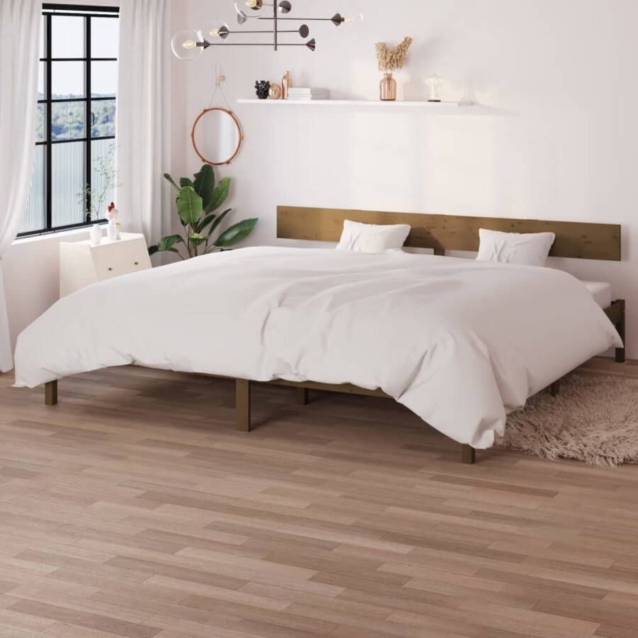VidaXL -Bedframe-grenenhout-honingbruin-180x200-cm-UK-Super-King