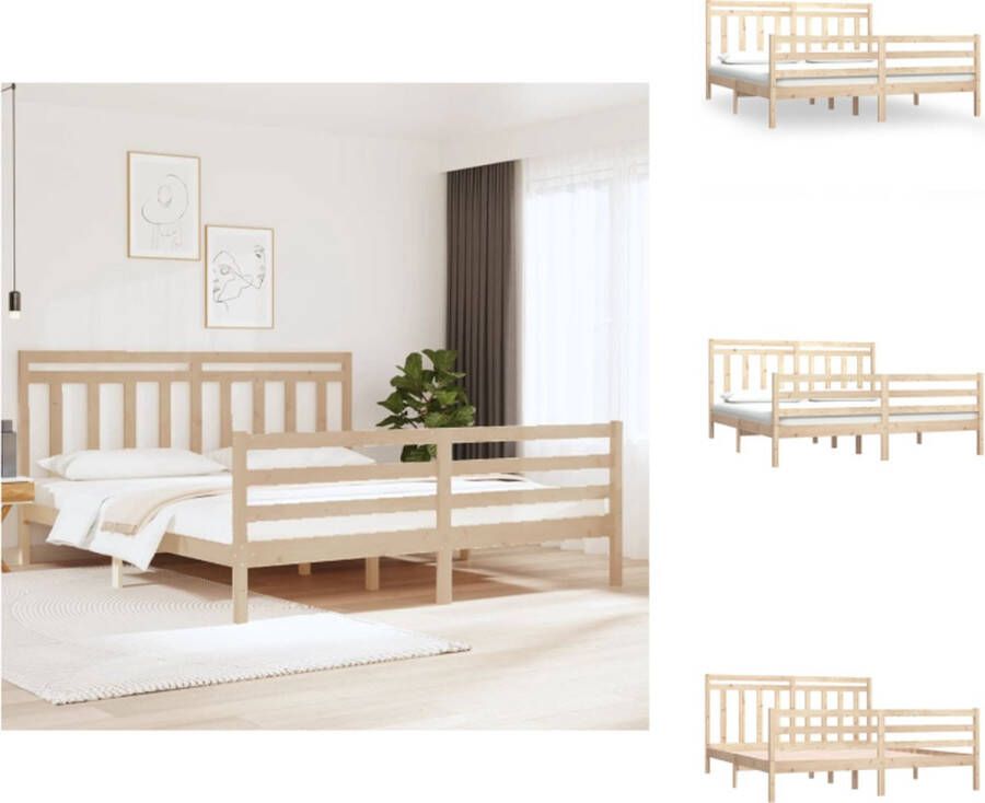 VidaXL Bedframe Grenenhout Klassiek Bedden 205.5 x 185.5 x 69.5 cm (B x D x H) Massief grenenhout Bed