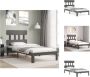VidaXL Bedframe Grenenhout Massief 203.5 x 103.5 x 81 cm Grijs Montage vereist Bed - Thumbnail 2