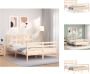 VidaXL Bedframe Grenenhout Massief 205.5 x 125.5 x 100 cm Multiplex lattenbodem Bed - Thumbnail 1