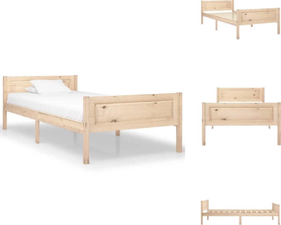 VidaXL Bedframe Grenenhout Slaapkamer meubel 206 x 106 x 63 cm Stevig en Duurzaam Bed