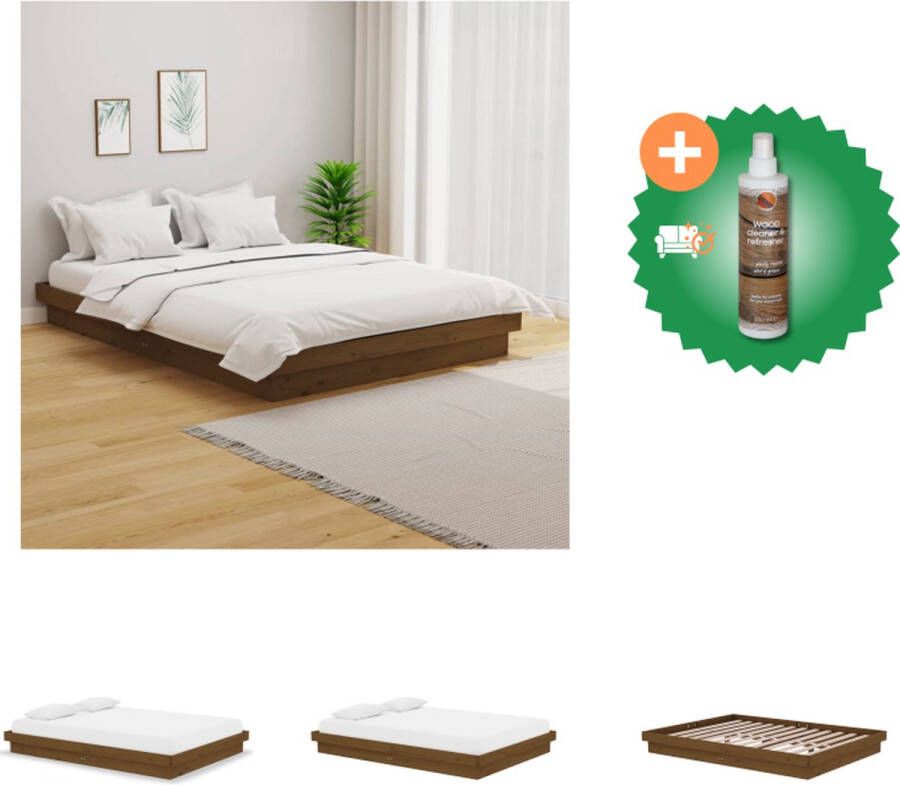 VidaXL Houten Bedframe Modern Bedroom Bedframe Afmeting- 195.5 x 140.5 x 69.5 cm Ken- Hoogwaardig massief grenenhout Bed Inclusief Houtreiniger en verfrisser - Foto 2