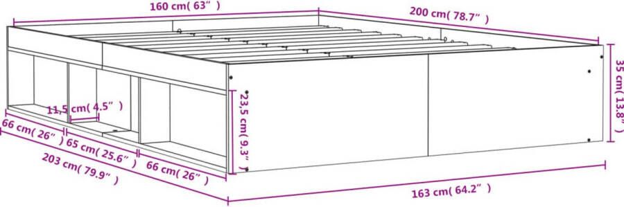VidaXL -Bedframe-grijs-sonoma-eikenkleurig-160x200-cm - Foto 4