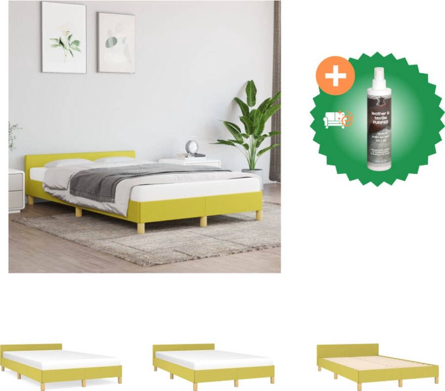 VidaXL Bedframe Groen of afmeting Duurzame Stof Verstelbaar Hoofdeinde Ondersteunende Poten Multiplex Lattenbodem Comfortabele Ondersteuning Montagehandleiding inbegrepen Bed Inclusief Reiniger