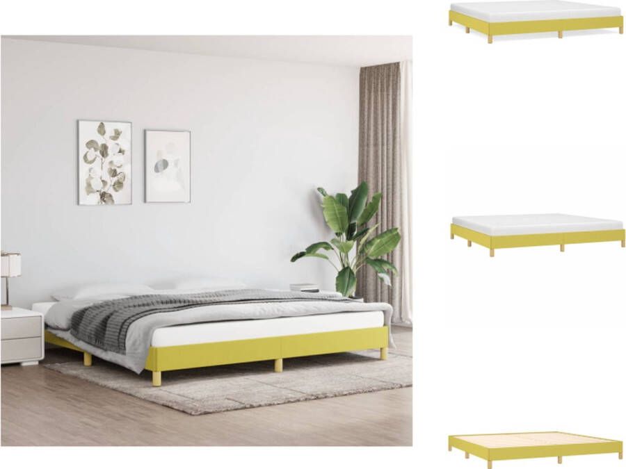 VidaXL Bedframe Groen 203 x 203 x 25 cm Duurzaam Materiaal Ondersteunende Poten Multiplex Lattenbodem Bed