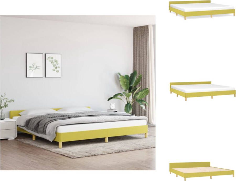 VidaXL Bedframe Groen 203 x 206 x 50 cm Multiplex lattenbodem Stof (100% polyester) Bed
