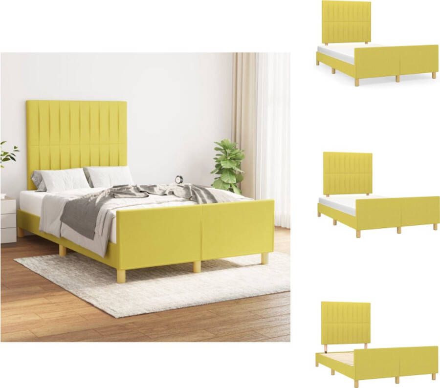 VidaXL Bedframe Groen of afmeting Duurzame Stof Verstelbaar Hoofdeinde Ondersteunende Poten Multiplex Lattenbodem Comfortabele Ondersteuning Montagehandleiding inbegrepen Bed